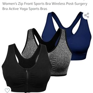 Women's sport front zip bras